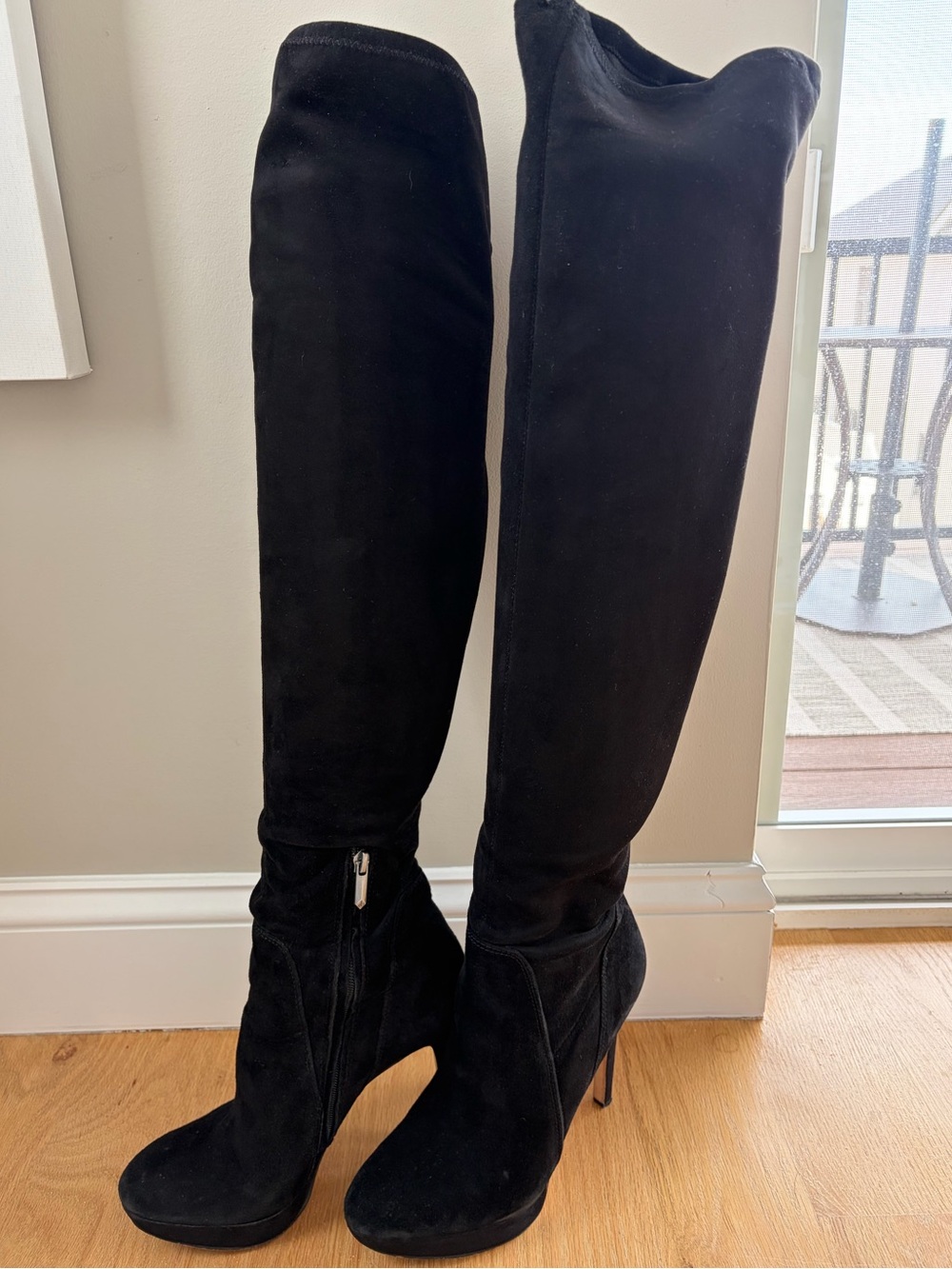 Sam Edelman Amber Black Over the Knee Platform Stiletto Boots Size 8.5 / EU 38.5 - Picture 16 of 16